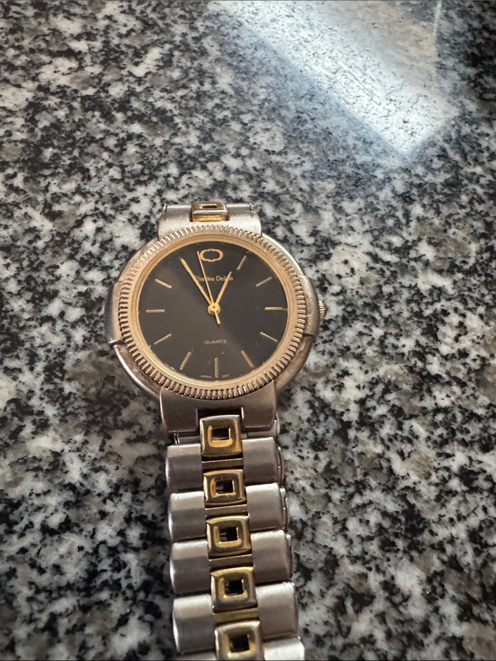 Two-Tone Men’s Quartz Watch - Black Dial